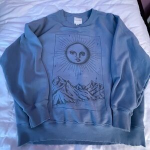 American Eagle Outfitters Blue Graphic Crewneck Sweatshirt